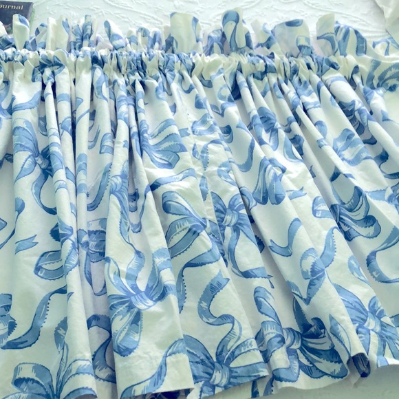 Other - Blue and White Ribbon window valance